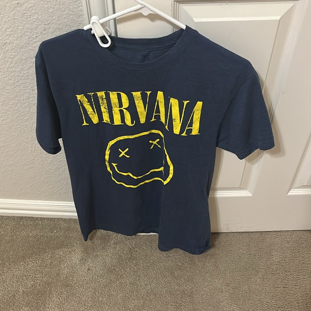 NIRVANA Blue and Yellow Short Sleeve Tee - Picture 3 of 3